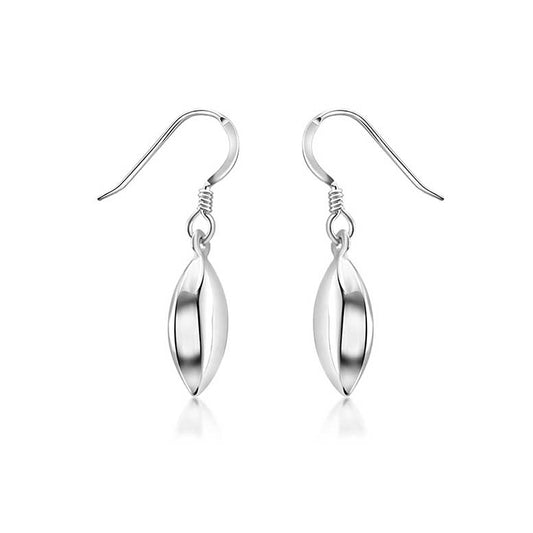 Sterling Silver Oval Drop Earrings