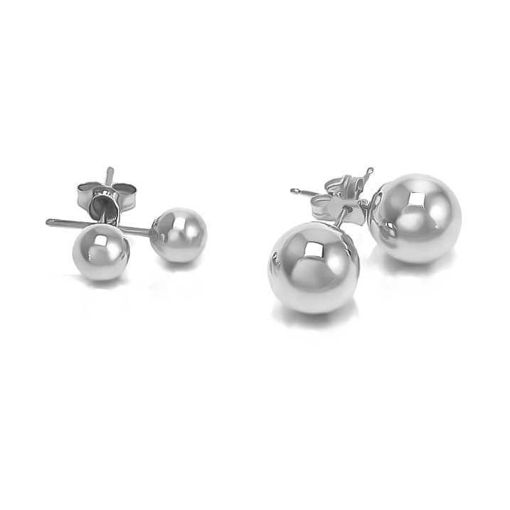 Sterling Silver Ball Stud Earrings