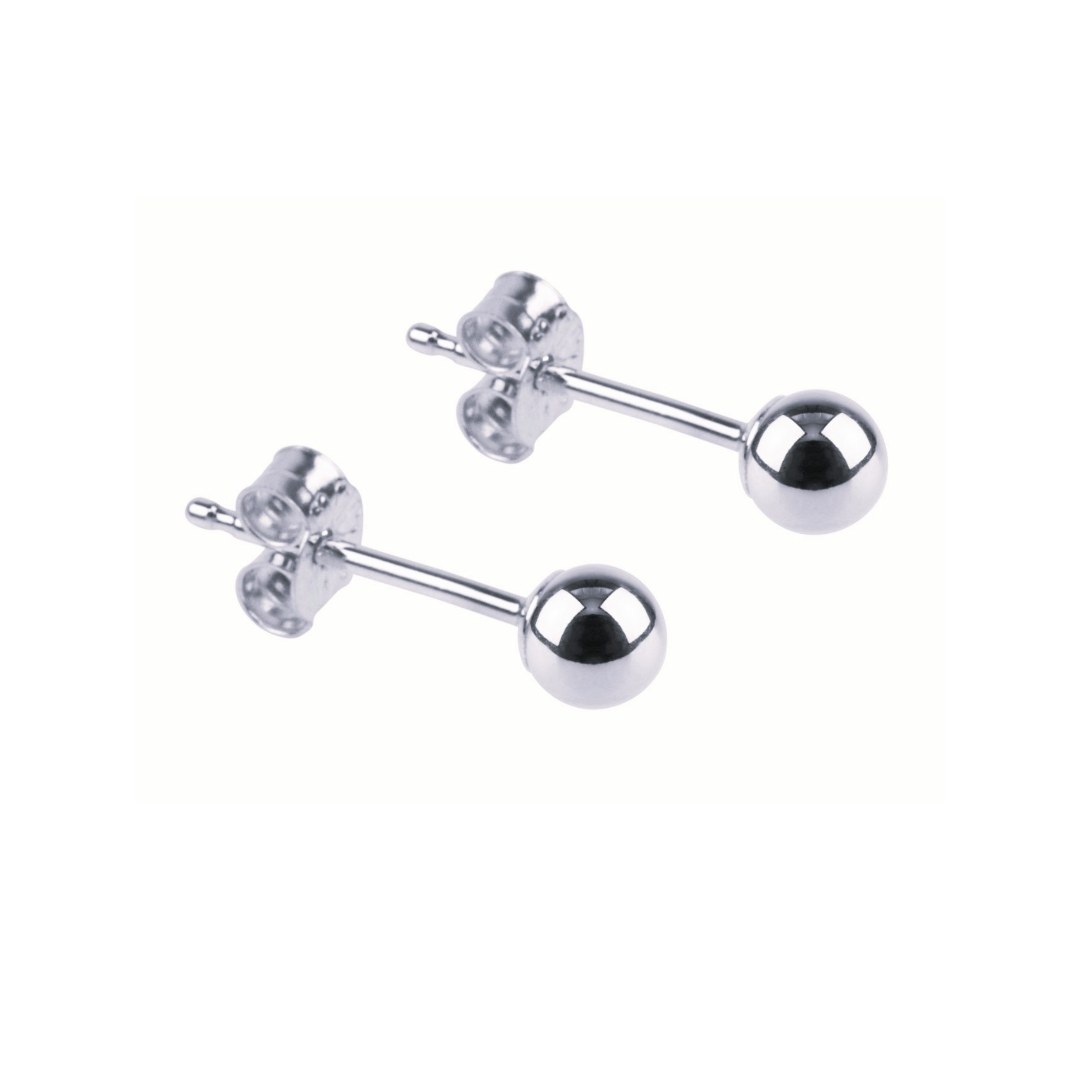 Sterling Silver Ball Stud Earrings