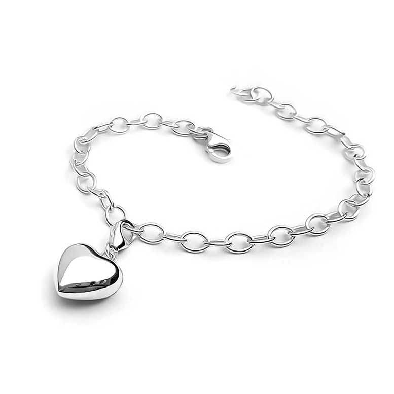 Sterling Silver Puffed Heart Charm