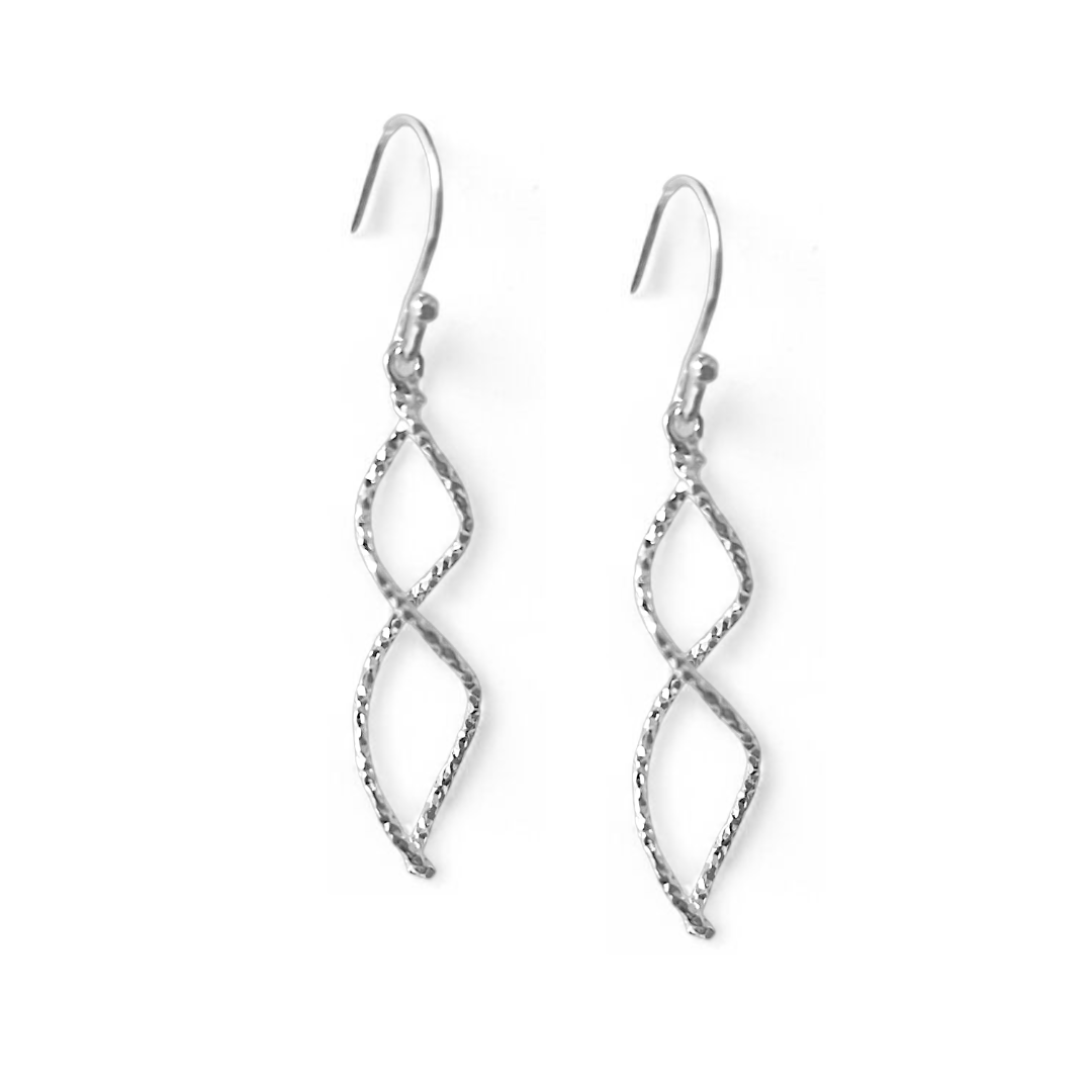 Sterling Silver Frosted Spiral Earrings