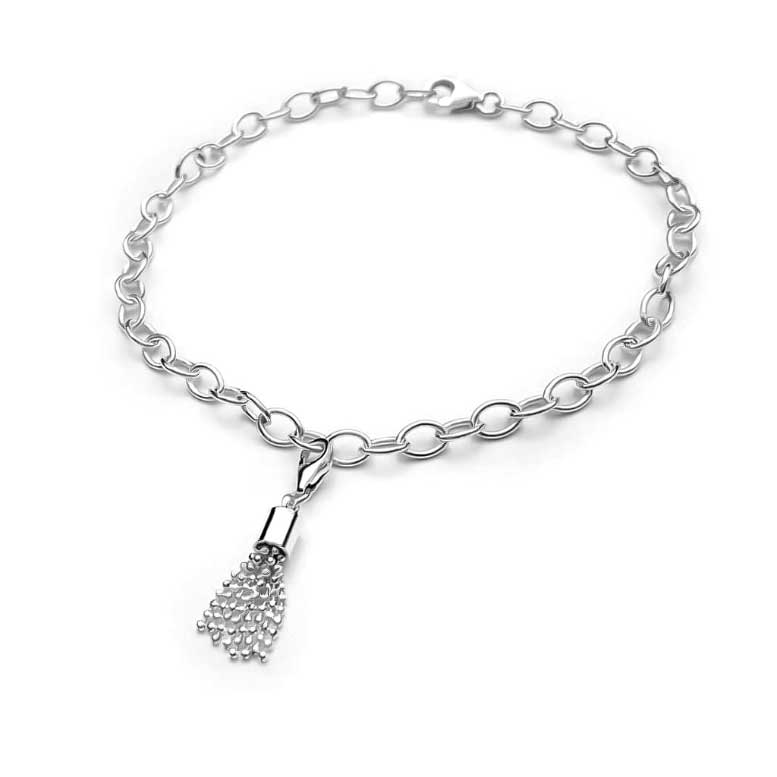 Sterling Silver Ball Chain Tassel Charm