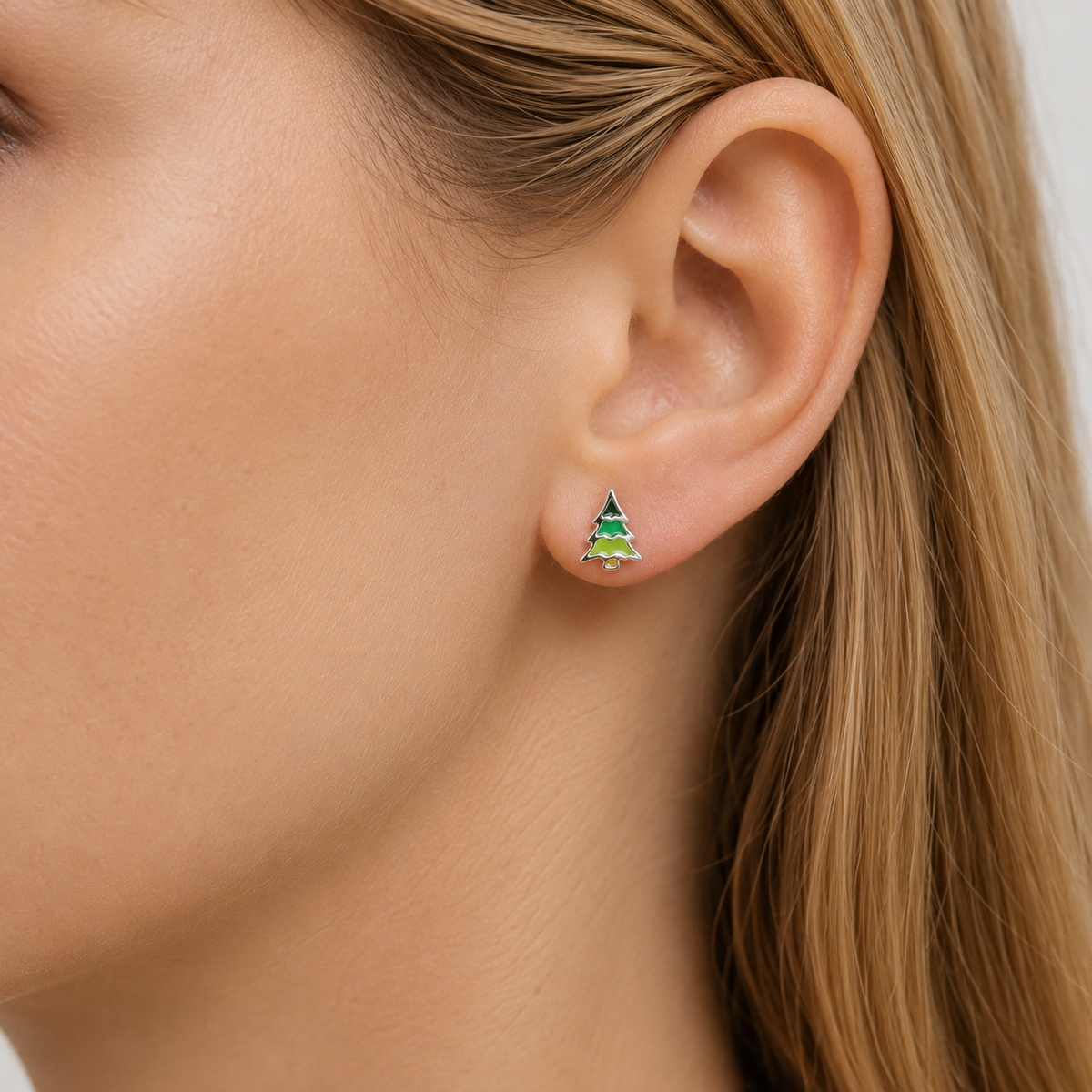 Sterling Silver Christmas Tree Studs
